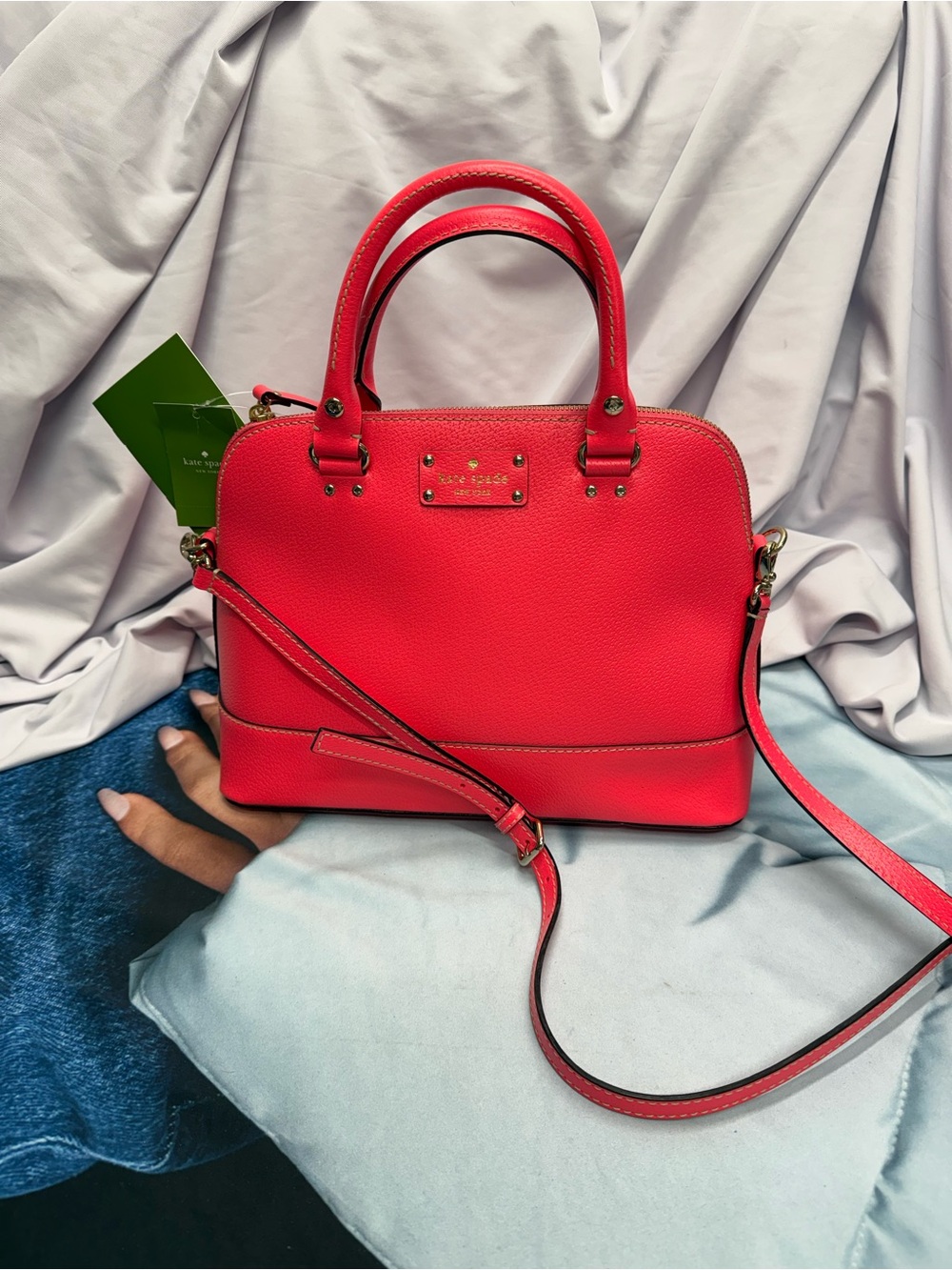 (new+tag) Kate Spade New York Rachelle Satchel Handbag Wellesley Hotrose - Picture 3 of 11